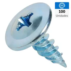 DIMAFI - Tornillo Autoperforante Cabeza Lenteja Madera 1/2 " 8 mm 100 Unidades