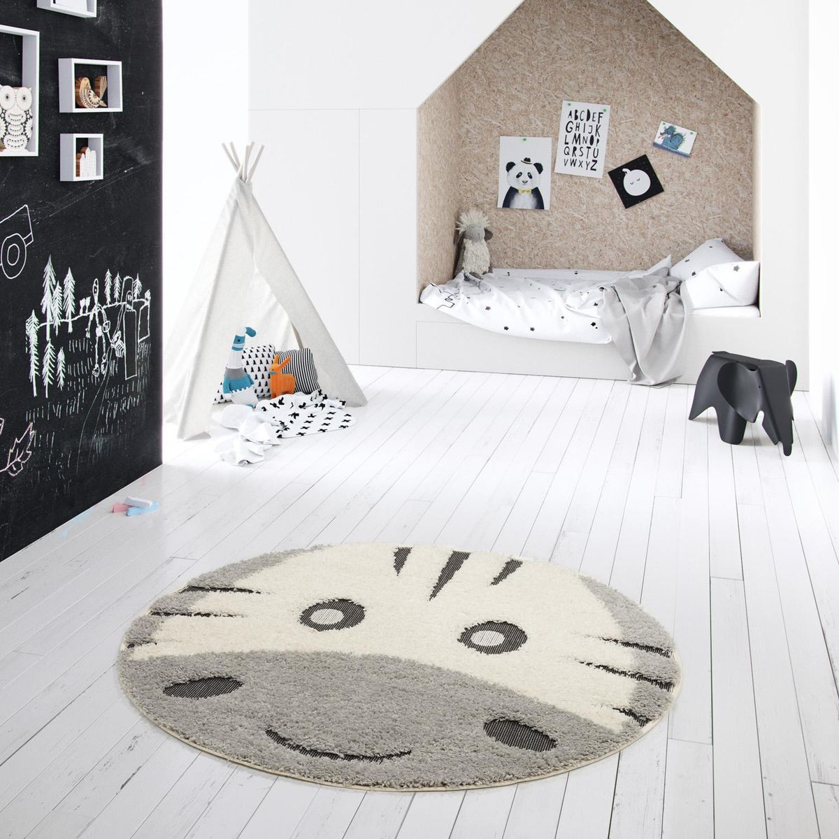 DIB - Alfombra mango collection cebra 120x120 cm crema