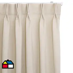 JUST HOME COLLECTION - Cortinas de Telas Modelo Tela Gruesa Color Crudo Con Instalación Y Riel Incluido Con Medidas en Ancho Entre 75 CMS A 240