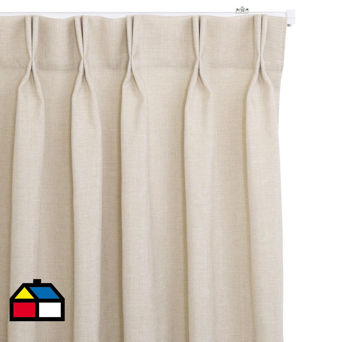 JUST HOME COLLECTION - Cortinas de Telas Modelo Tela Gruesa Color Crudo Con Instalación Y Riel Incluido Con Medidas en Ancho Entre 241 CMS A 26