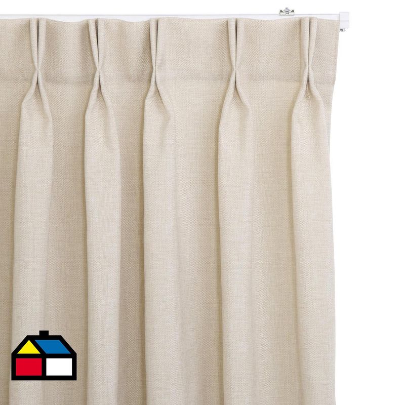 JUST HOME COLLECTION - Cortinas de Telas Modelo Tela Gruesa Color Crudo Con Instalación Y Riel Incluido Con Medidas en Ancho Entre 261 CMS A 32