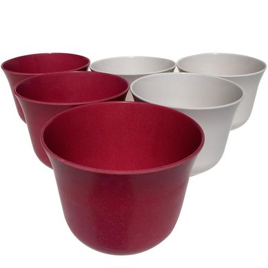 Set 6 Macetero Biodegradables Curvo, 3 blancos, 3 purpura