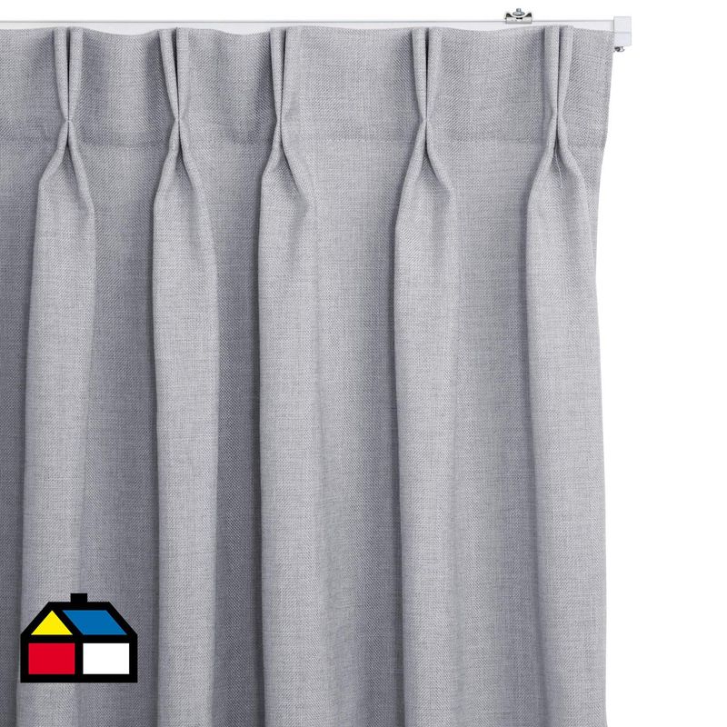 JUST HOME COLLECTION - Cortinas de Telas Modelo Tela Gruesa Color Gris Con Instalación Y Riel Incluido Con Medidas en Ancho Entre 75 CMS A 240