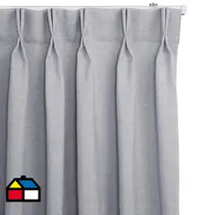 JUST HOME COLLECTION - Cortinas de Telas Modelo Tela Gruesa Color Gris Con Instalación Y Riel Incluido Con Medidas en Ancho Entre 75 CMS A 240