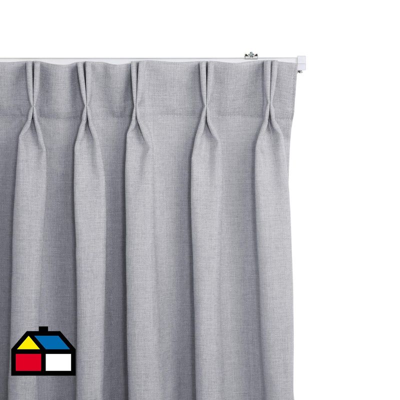 JUST HOME COLLECTION - Cortinas de Telas Modelo Tela Gruesa Color Gris Con Instalación Y Riel Incluido Con Medidas en Ancho Entre 241 CMS A 260
