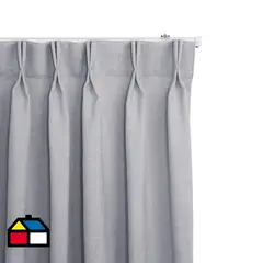 JUST HOME COLLECTION - Cortinas de Telas Modelo Tela Gruesa Color Gris Con Instalación Y Riel Incluido Con Medidas en Ancho Entre 241 CMS A 260