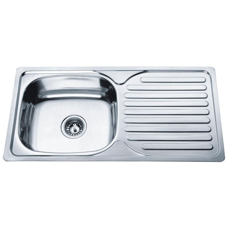 KLIPEN - Lavaplatos Izquierdo con Desagüe 1 Cubeta(s) 43.5x17x43.5 cm Acero inoxidable