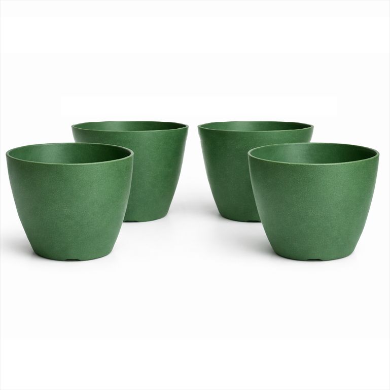 Set 4 Maceteros Biodegradables de Silicona 24x18 cm Blanco