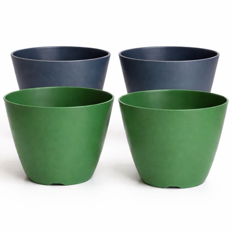 Set 4 Maceteros Biodegradables Actual 2 gris, 2 musgo