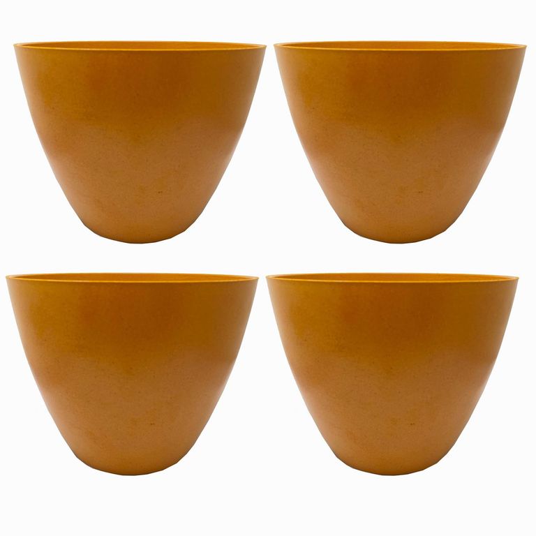Set 4 Maceteros Biodegradables de Silicona 24x18 cm Gris y Verde Musgo
