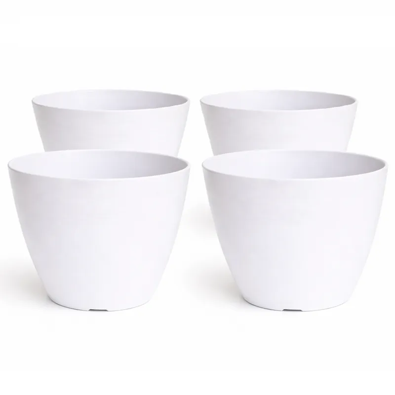 DECOGREEN - Set 4 Maceteros Biodegradables de Silicona 24x18 cm Terracota