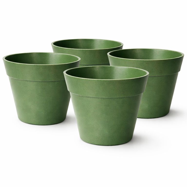 Set 4 Maceteros Biodegradables de Silicona 25x17 cm Blanco