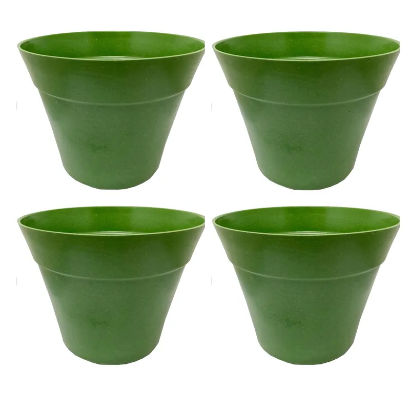 DECOGREEN - Set 4 Maceteros Biodegradables de Silicona 25x17 Blanco