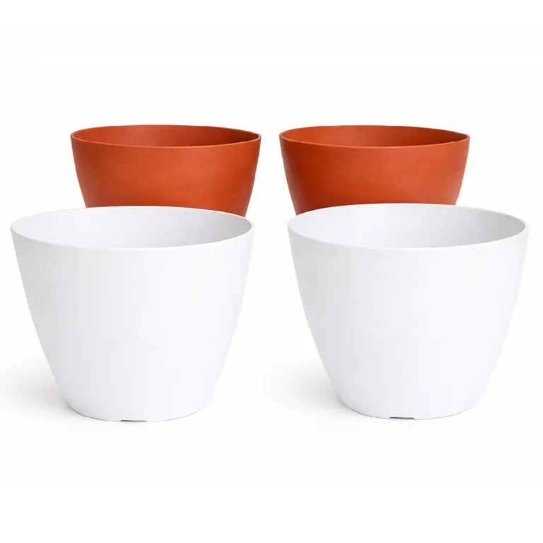 Set 4 Maceteros Biodegradables Actual 2 blanco, 2 terracota
