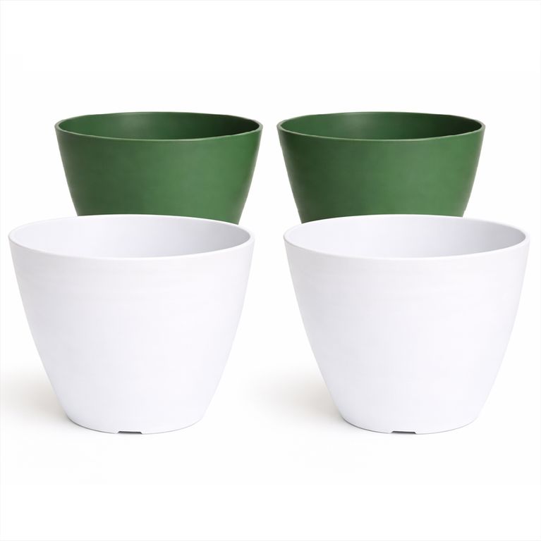 Set 4 Maceteros Biodegradables Actual 2 blanco, 2 musgo