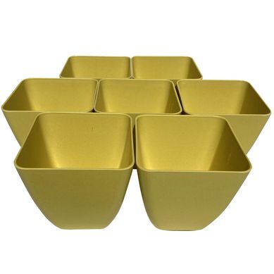 Set 7 Maceteros Biodegradables Cuadrado 7 amarillo