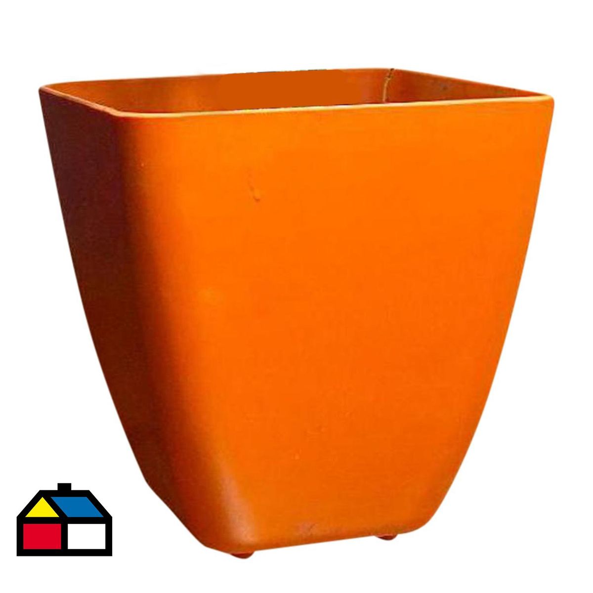 DECOGREEN - Set 7 Maceteros Biodegradables Cuadrado 3 coral, 4 naranjo