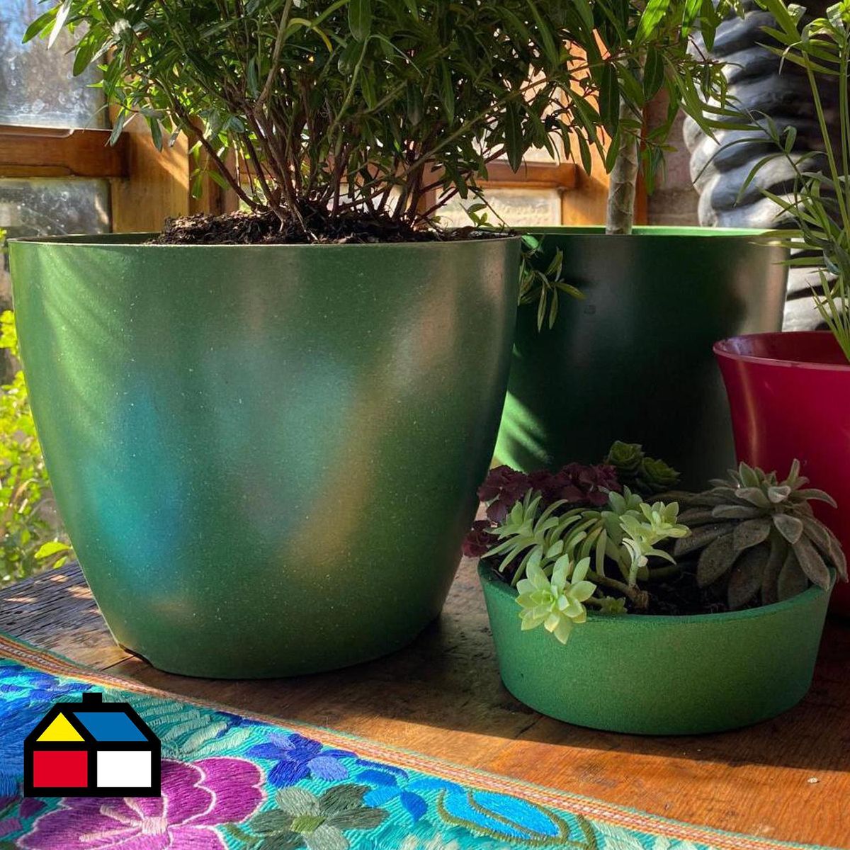 DECOGREEN - Set 4 Maceteros Biodegradables Actual 2 terracota, 2 musgo