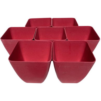 Set 7 Maceteros Biodegradables Cuadrado 7 coral
