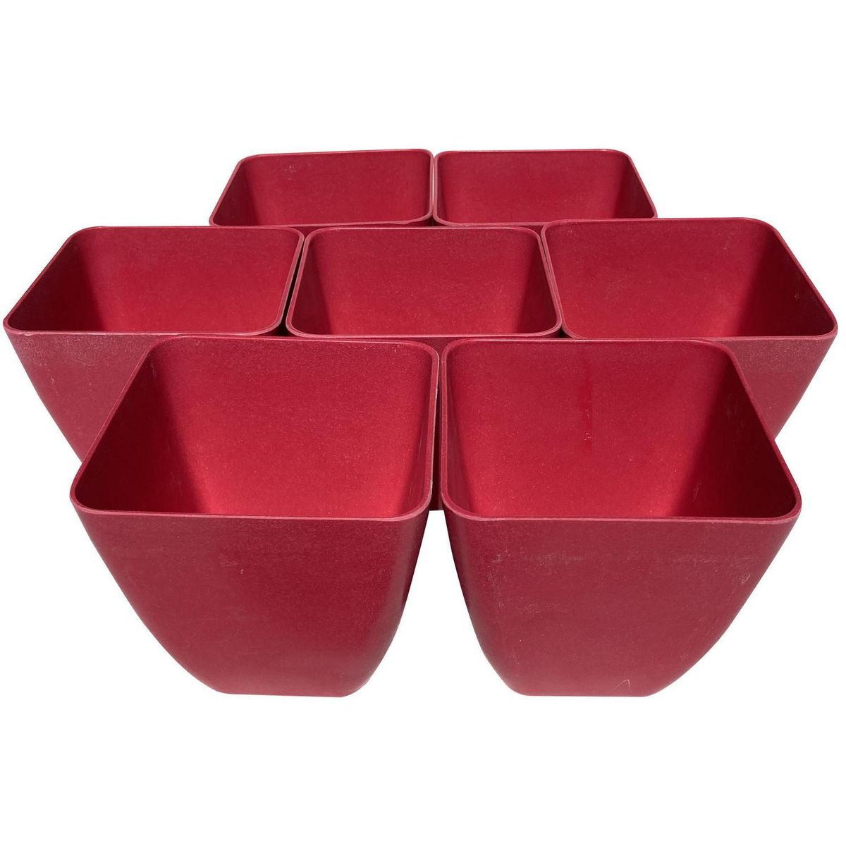 DECOGREEN - Set 7 Maceteros Biodegradables de Silicona 13.3x12.4 Terracota y Verde Musgo