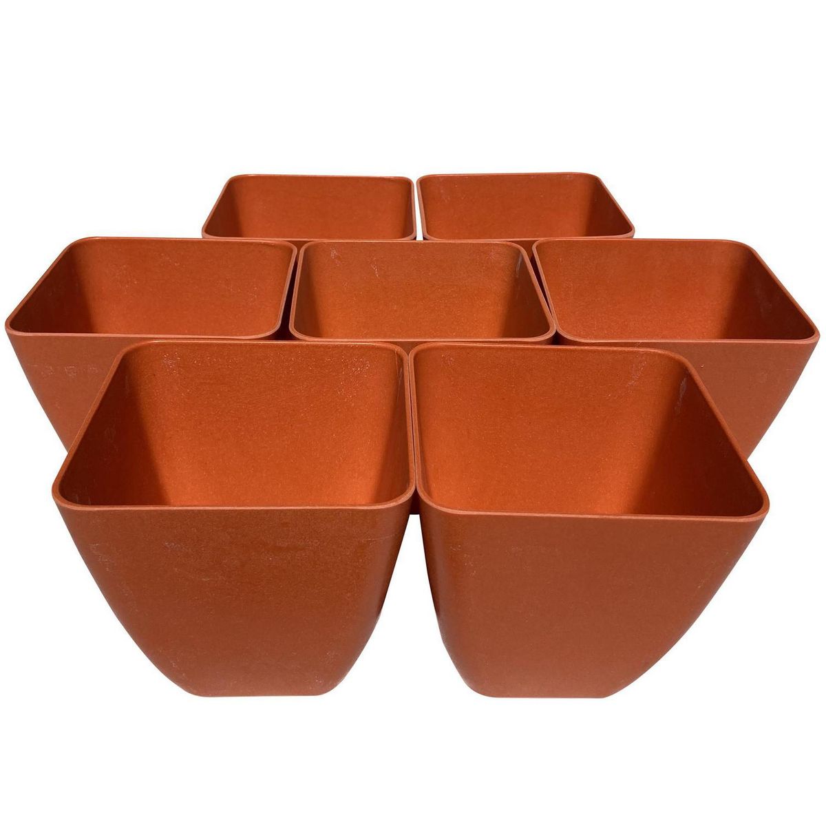 DECOGREEN - Set 7 Maceteros Biodegradables de Silicona 13.3x12.4 Coral