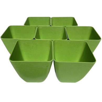 Set 7 Maceteros Biodegradables Cuadrado 7 verde