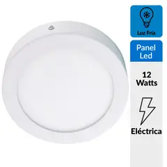 BYP - Panel led sobrepuesto circular 12W Luz Fría 6500K blanco