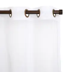 JUST HOME COLLECTION - Cortinas de Telas Modelo Ojetillo Italiana Color Blanco Con Instalación Y Barra Incluido Con Medidas en Ancho Entre 75