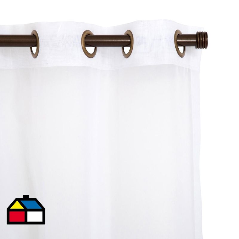 JUST HOME COLLECTION - Cortinas de Telas Modelo Ojetillo Italiana Color Blanco Con Instalación Y Barra Incluido Con Medidas en Ancho Entre  261