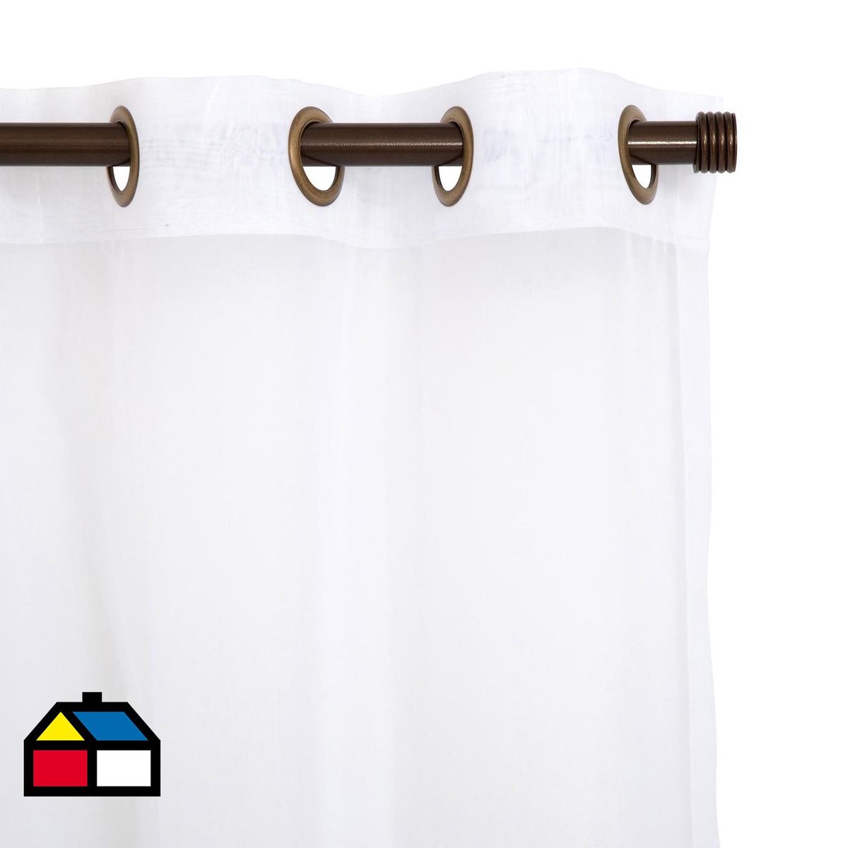 JUST HOME COLLECTION - Cortinas de Telas Modelo Ojetillo Italiana Color Blanco Con Instalación Y Barra Incluido Con Medidas en Ancho Entre  241