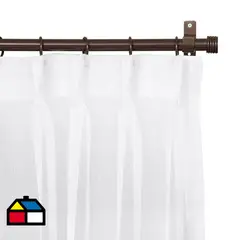 JUST HOME COLLECTION - Cortinas de Telas Modelo Velo Gaza Color Blanco Con Instalación Y Barra Incluido Con Medidas en Ancho Entre 75 CM A 240