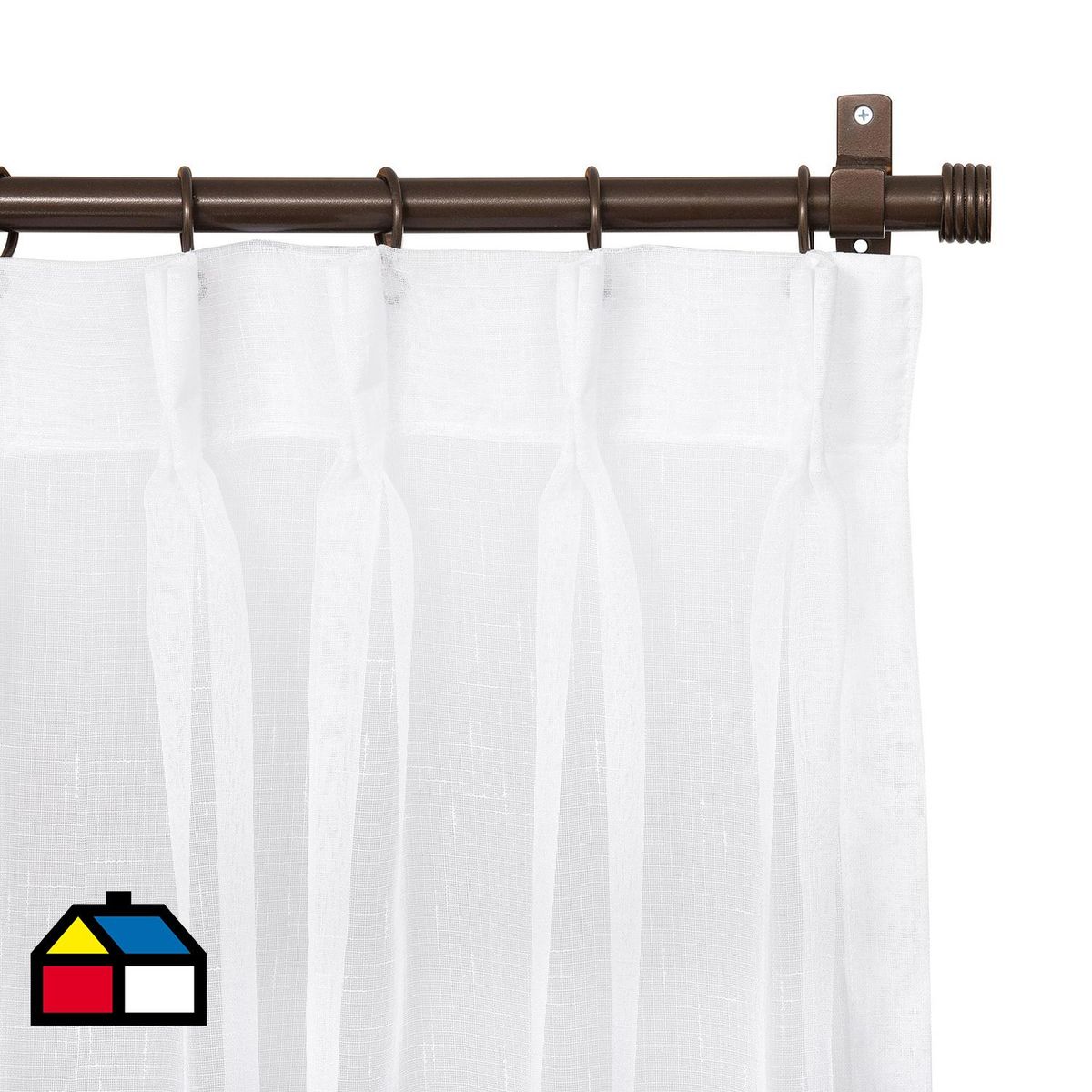 JUST HOME COLLECTION - Cortinas de Telas Modelo Velo Gaza Color Blanco Con Instalación Y Barra Incluido Con Medidas en Ancho Entre 261 CM A 320