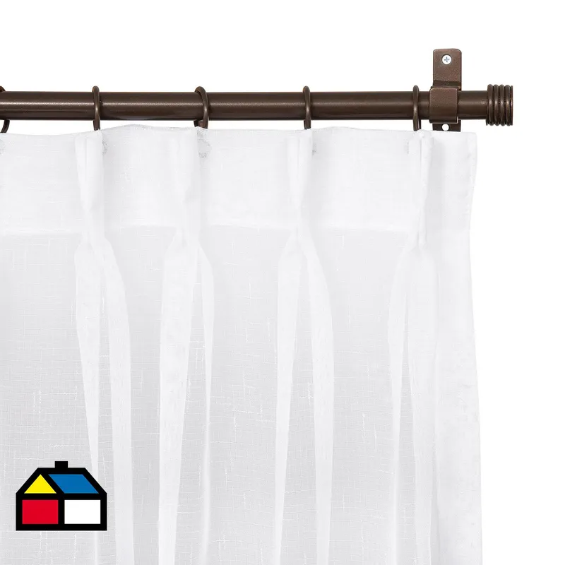 JUST HOME COLLECTION - Cortinas de Telas Modelo Velo Gaza Color Blanco Con Instalación Y Barra Incluido Con Medidas en Ancho Entre 241 CM A 260