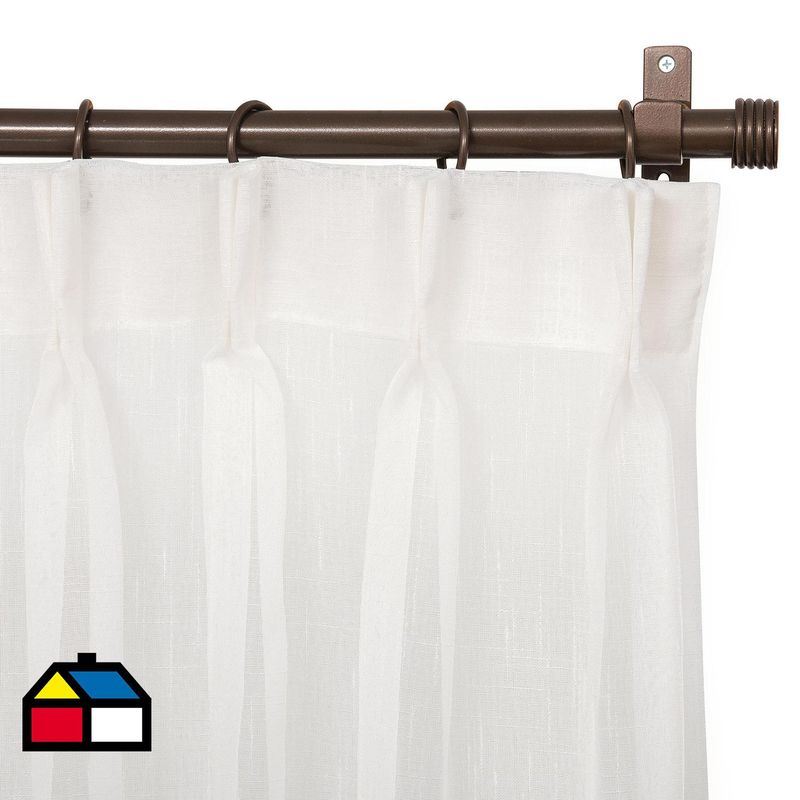 JUST HOME COLLECTION - Cortinas de Telas Modelo Velo Gaza Color Crudo Con Instalación Y Barra Incluido Con Medidas en Ancho Entre 261 CM A 320