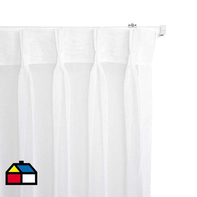 JUST HOME COLLECTION - Cortinas de Telas Modelo Velo Gaza Color Blanco Con Instalación Y Riel Incluido Con Medidas en Ancho Entre 75 CMS A 240