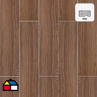 Piso vinilico 2 mm 16x92 cm Happiness Madera nogal 3.34 m2