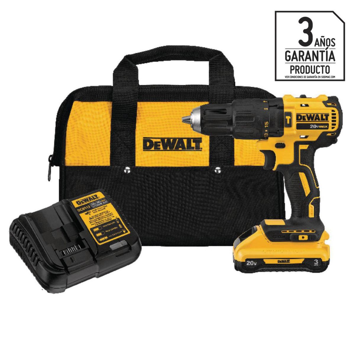 DEWALT - Taladro Inalámbrico Percutor 13 mm 20 V/1 Batería