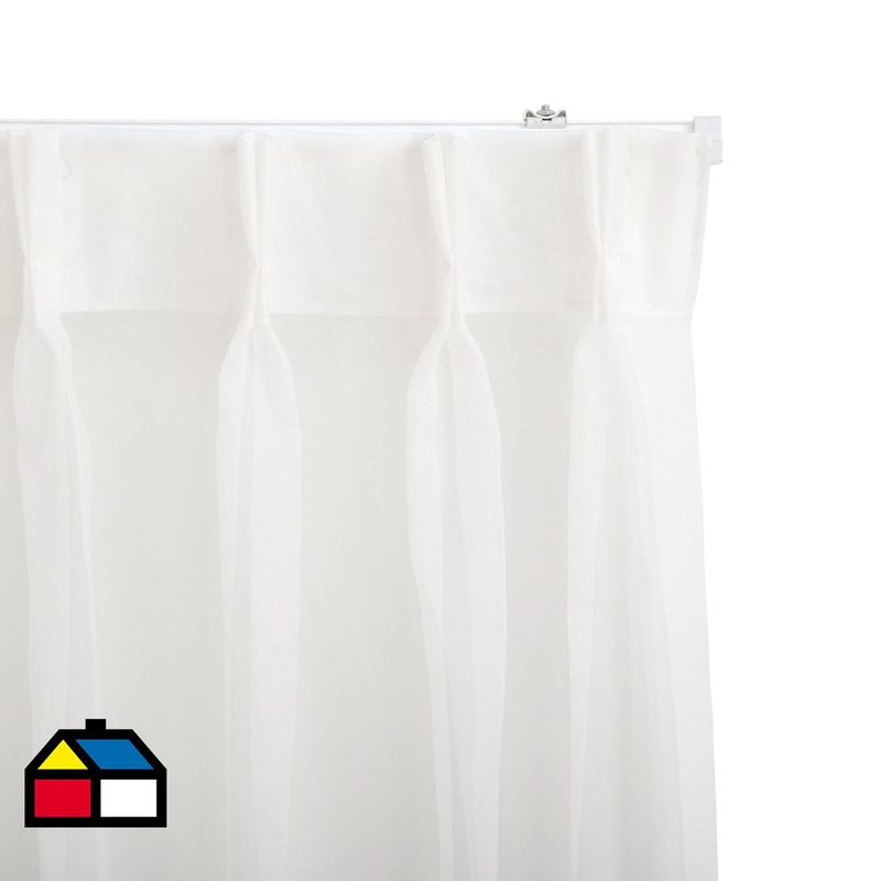 JUST HOME COLLECTION - Cortina Tela Italia Crudo Inst con Pinzas Riel en Ancho Entre 320X250