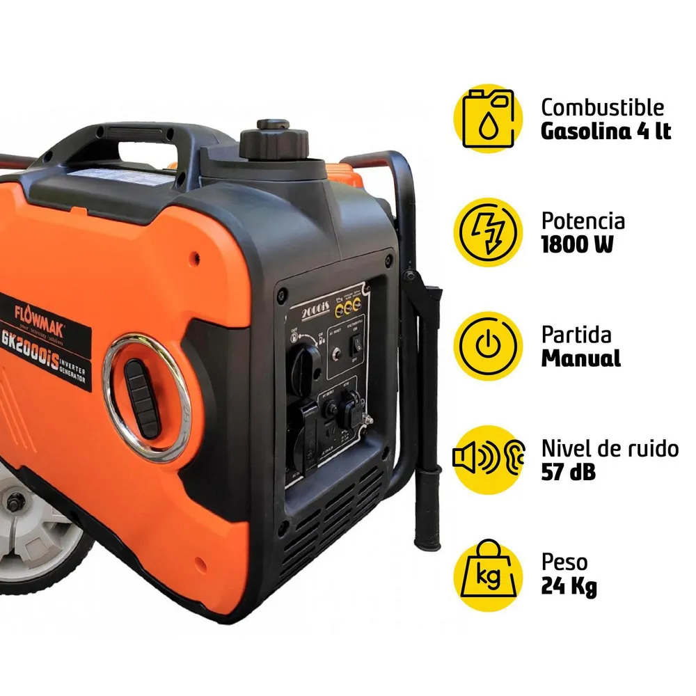 Generador Eléctrico a Gasolina Partida Manual 1800 W 4 l, foto 7