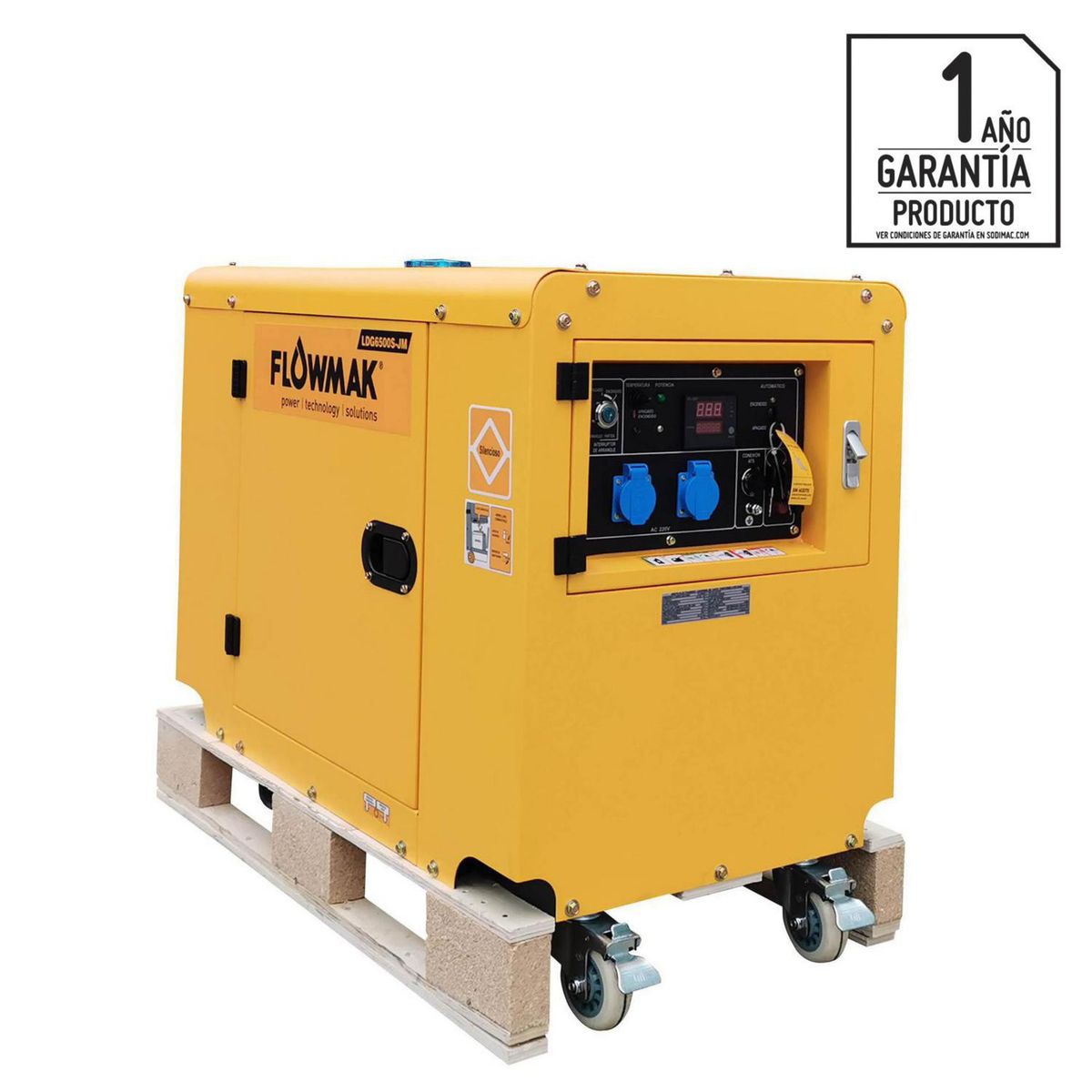 FLOWMAK - Generador Eléctrico a Diésel Partida Eléctrica 5000 W 25 l