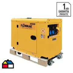 FLOWMAK - Generador Eléctrico a Diesel Partida Eléctrica 6000 W 25 l