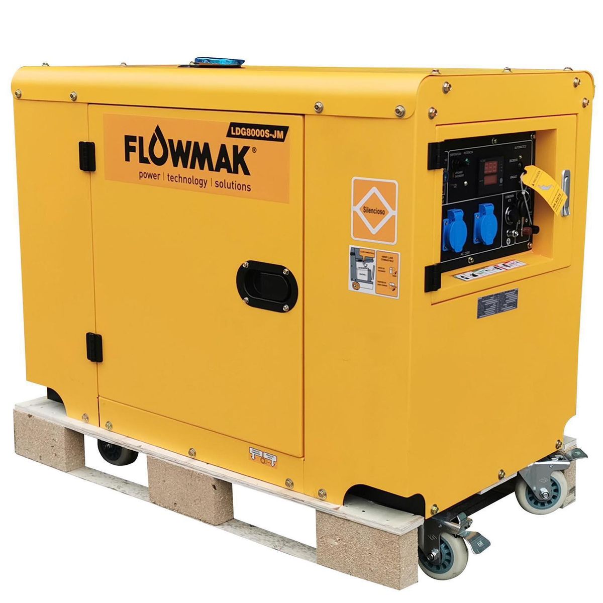 FLOWMAK - Generador Eléctrico a Diésel Partida Eléctrica 6000 W 25 l