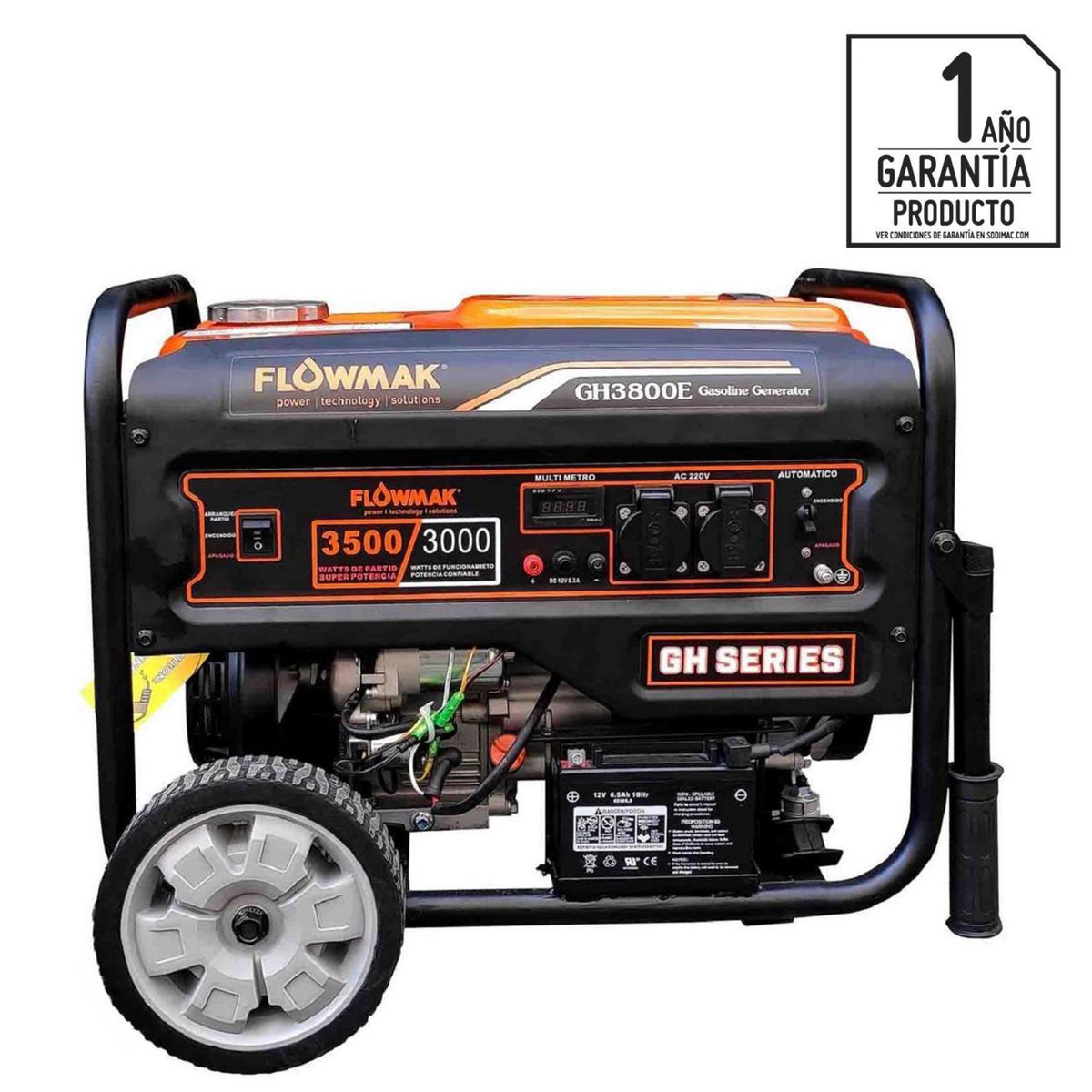 FLOWMAK - Generador a Gasolina Partida Eléctrica 3300 W 15 l
