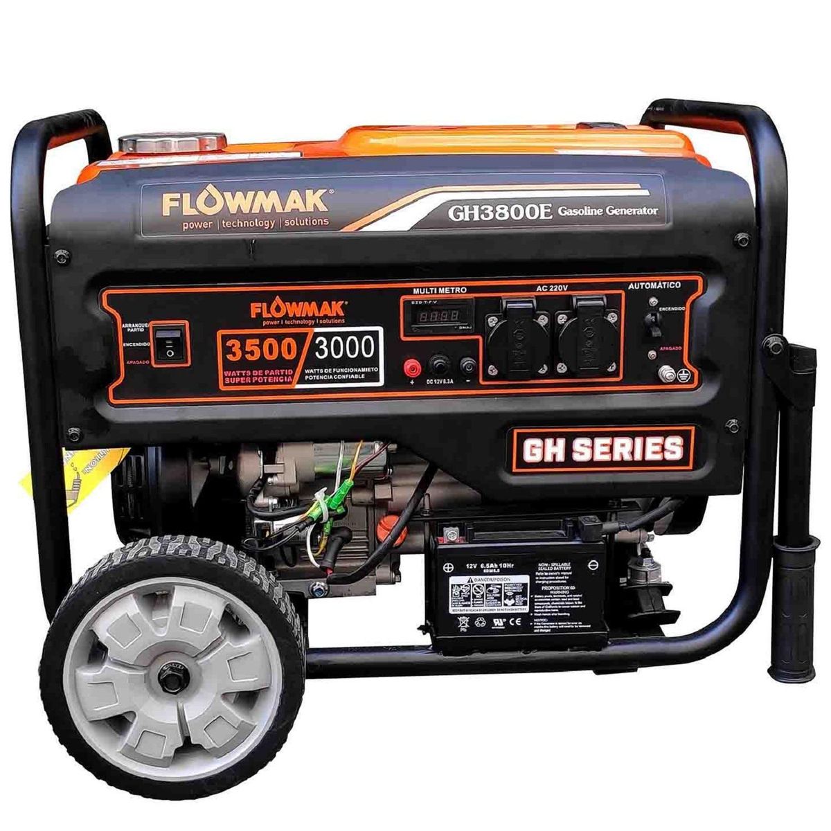 FLOWMAK - Generador a Gasolina Partida Eléctrica 3300 W 15 l