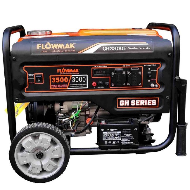 FLOWMAK - Generador a Gasolina Partida Eléctrica 3300 W 15 l