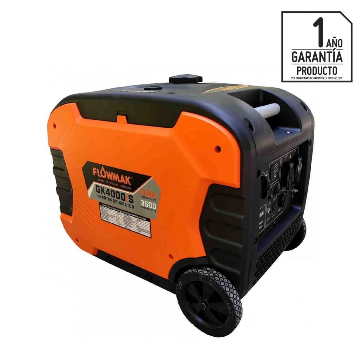 FLOWMAK - Generador Eléctrico a Gasolina Partida Manual 3600 W 9 l