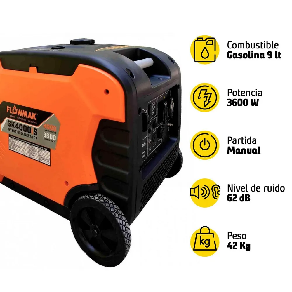 Generador Eléctrico a Gasolina Partida Manual 3600 W 9 l, foto 8