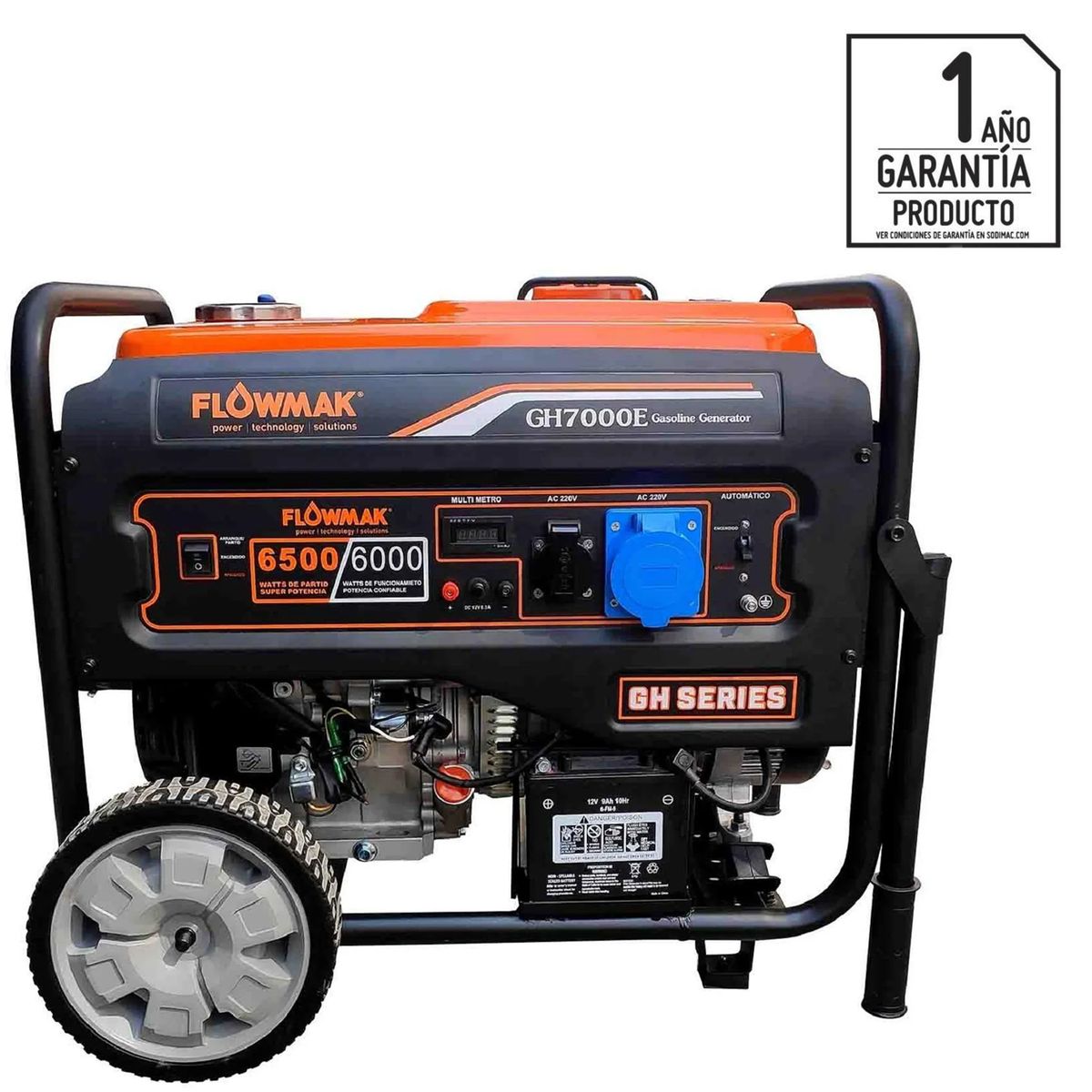 FLOWMAK - Generador Eléctrico a Gasolina Partida Eléctrica 6500 W 25 l
