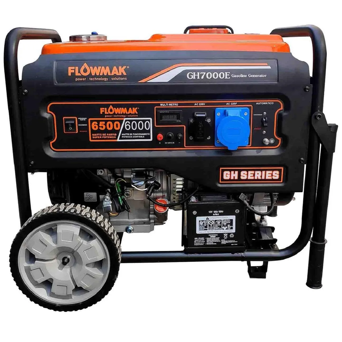 FLOWMAK - Generador Eléctrico a Gasolina Partida Eléctrica 6500 W 25 l
