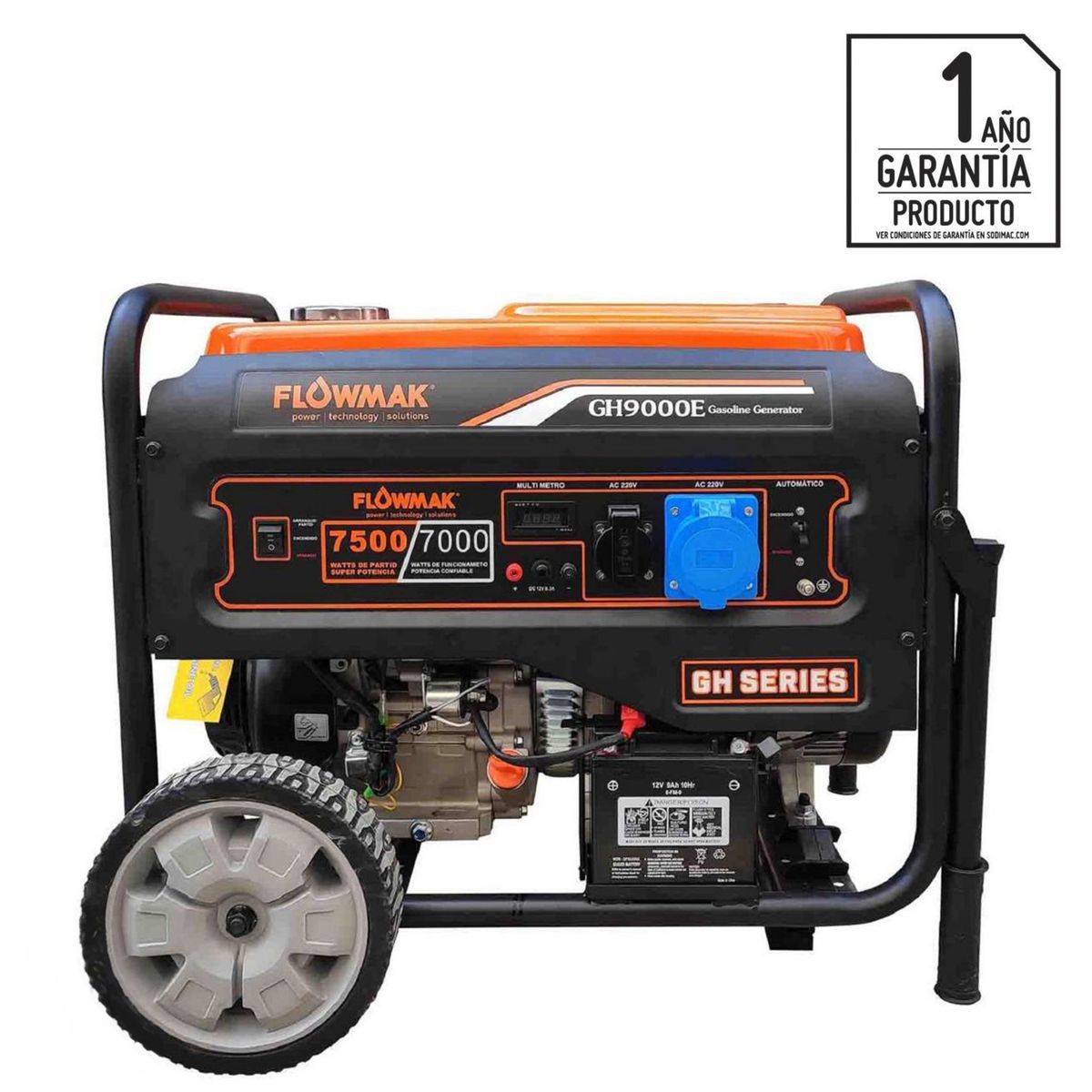 FLOWMAK - Generador Eléctrico a Gasolina Partida Eléctrica 7500 W 25 l